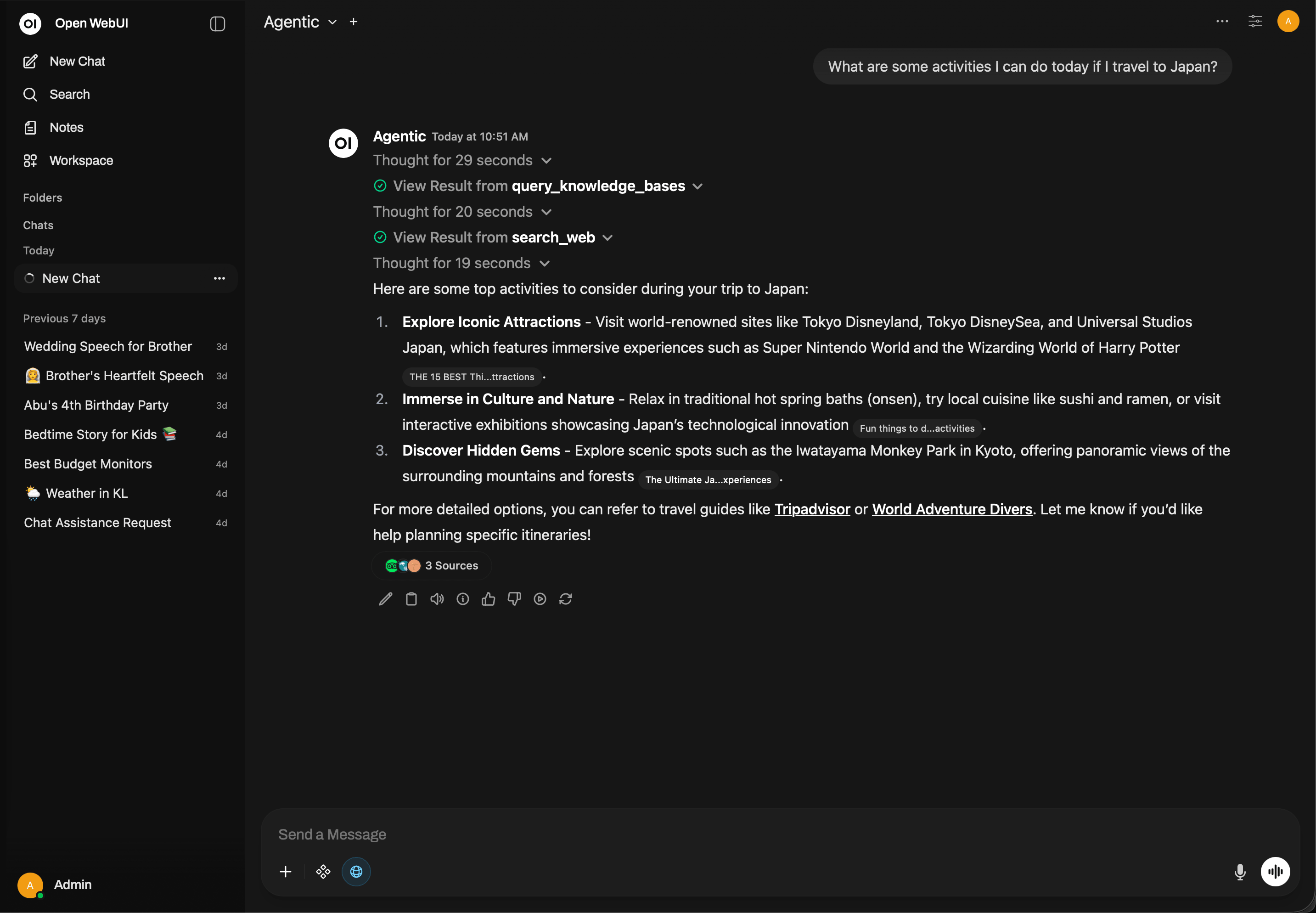 PrivateDesk AI running in a browser on a local network
